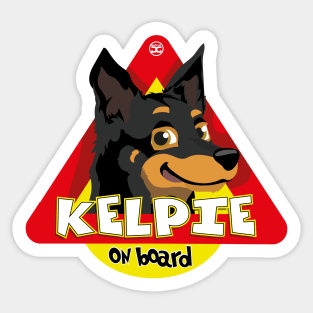 Australian Kelpie On Board - Black and Tan Sticker